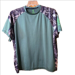 Browning Lightweight Tee short sleeves Green with Camo Design Men size XL